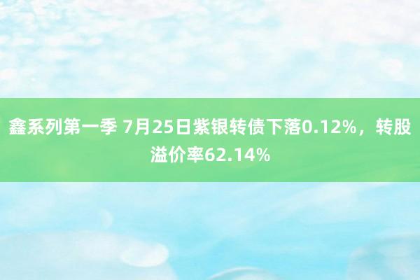 鑫系列第一季 7月25日紫银转债下落0.12%，转股溢价率62.14%