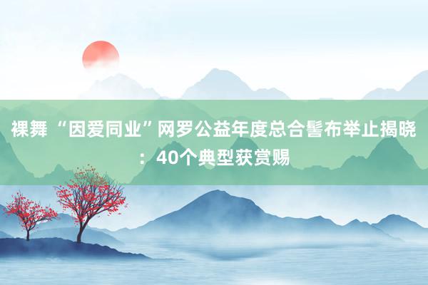 裸舞 “因爱同业”网罗公益年度总合髻布举止揭晓：40个典型获赏赐