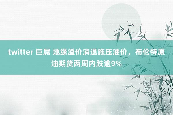 twitter 巨屌 地缘溢价消退施压油价，布伦特原油期货两周内跌逾9%