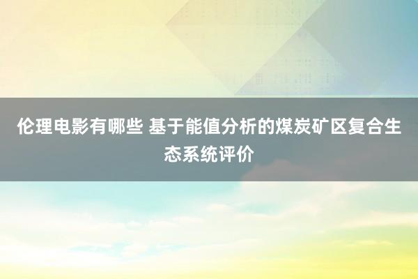 伦理电影有哪些 基于能值分析的煤炭矿区复合生态系统评价